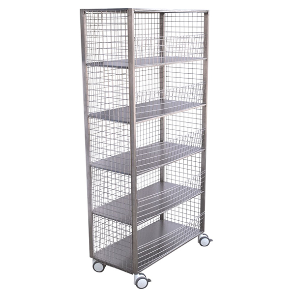 Armário/Prateleira Aramado em Aço Inox com Rodízios - LI 1460